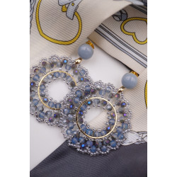 Glasperlenohrring "Eisblume"