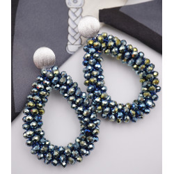 Glasperlenloop in petrol...